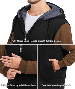 เสื้อฮู้ดผู้ชายบุขนแกะ หนา อุ่นสบาย สำหรับฤดูหนาว ลายพิมพ์ดิจิทัล สไตล์ลำลอง แนวสปอร์ต - Product Image 3