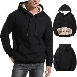 Warm Fleece <b>Lined</b> <b>Hoodie</b> for <b>Men</b> Fall Winter Heavyweight Pullover Tops Casual Hooded Sweatshirt with Pocket - Product Image 3