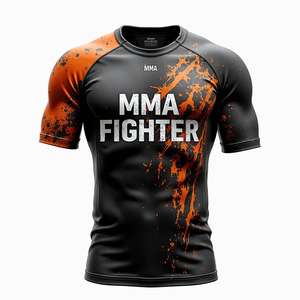 Personnalisé BJJ MMA Anti-UV Sublimé Rash Guard Respirant 100% Polyester Gym Workout Training Gear Combat Sports Athlétique - Product Image 2