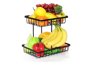 Élégante corbeille à fruits en fer noir pour la cuisine, mélangeant avec des styles intérieurs modernes et offrant un grand espace de stockage des fruits - Product Image 5