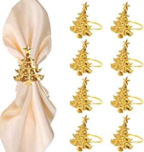 Anneau de serviette de noël de haute qualité, élégant pour la maison, l'hôtel, les fêtes de mariage, en forme de renne, couleur or - Product Image 4