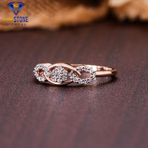 Lab-Stone Party Wear Anillo de diamantes 0.168 TDW Diamante de corte redondo 18kt Oro Rosa Color DE LA EF-VS - Product Image 2