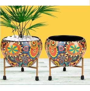 Pot de fleurs en métal pour la décoration de jardin ou de maison, nouveau design, finition émaillée, pots de fleurs uniques - Product Image 2