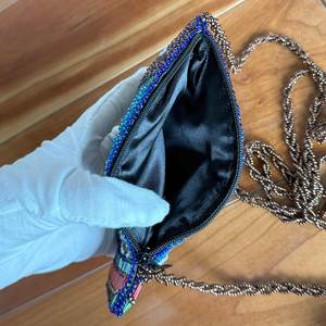 Personalized Custom Glass Beaded Tote <b>Bag</b> Custom Color Shape Wedding <b>Bridesmaid</b> Gift Blue Floral Design MS Handicraft Certified - Product Image 5