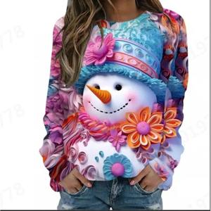 <b>100</b>% Organic Cotton Hoodies for Woman New 3D Sublimation Printed Casual Shirts Stylish Anti-Wrinkle Breathable Sweatshirts - Product Image 2