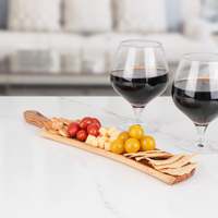 Olijfhouten charcuterie schaal met handvat, 40cm smalle proefplank voor tapas & kaas, groothandel