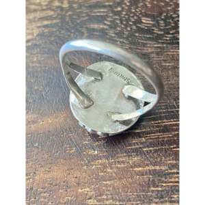 Navajo Handcrafted Kingman <b>Turquoise</b> Sterling Silver Statement <b>Ring</b> Size 7.5 - Product Image 5