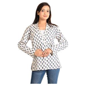 เสื้อแจ็คเก็ตผ้าฝ้ายบุนวมสำหรับผู้หญิงเสื้อโค้ทแขนยาวสั้นพิมพ์ลายดอกไม้แบบกลับด้านได้สไตล์โบฮีเมียนสำหรับใส่ลำลองฤดูใบไม้ผลิฤดูใบไม้ผลิ - Product Image 1