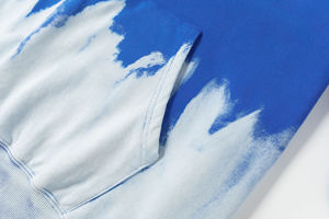 100% coton luxe recadrée à capuche pour hommes soleil fané goutte épaule brodé conception en détresse lavé à l'acide grande taille sweat - Product Image 6