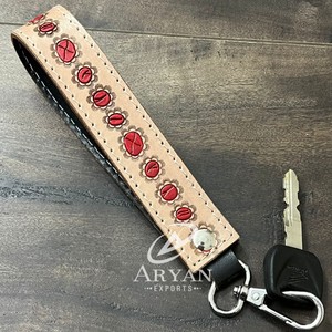 Llavero de Cuero Vacuno Hecho a Mano para Mujer, Correa de Muñeca con Diseño Personalizado, Accesorio para Llaves, Porta Llaves de Lujo, Cordón para Regalo - Product Image 1