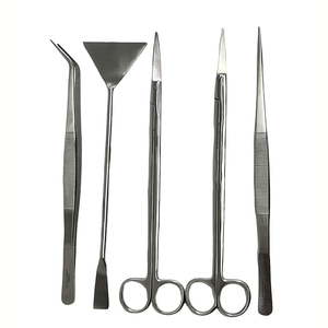 Kit de herramientas para acuario, juego de 5 uds., pinzas de acero inoxidable, espátula de tijera, juego de herramientas para tanque de acuario para plantas de peces - Product Image 1