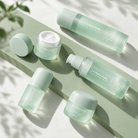 Ensemble de contenants cosmétiques en PP vert mat Prestige avec pompe à vide, flacon de lotion 150 ml, pot 50 g, emballage de beauté haut de gamme en gros
