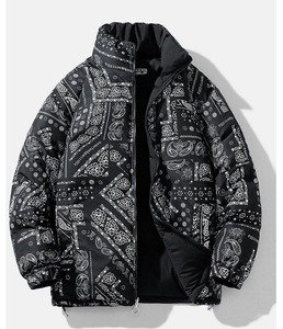 Veste réversible Vêtements d'extérieur recto verso élégants pour hommes Puffer Bandana Imprimé sublimation Plus Size Bubble Coat vestes tendance - Product Image 2