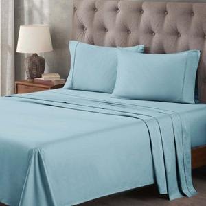 Wholesale Solid Queen Size Luxury Bedding Set 500TC Polyester/Cotton Eco-Friendly Organic All-Season Water Resistant - Product Image 1