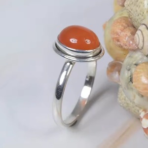 <b>Top</b> Quality Carnelian Smooth Oval Shape Gemstone Ring 925 Sterling <b>Silver</b> Party Wear Rings Jewelry From Indian Manufacturer Bulk - Product Image 6
