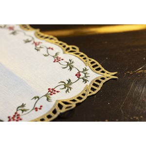 Juego de Textiles de Mesa Bordados Tradicionales Navideños de 13 Piezas, Camino de Mesa de Poliéster Resistente a las Manchas, Lavable, con Diseño de Plantas - Product Image 6