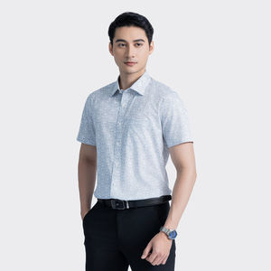 Aristino Men's Perfect Fit Anti-Arrugas Quick Dry Transpirable Workwear Style Mandarin Collar Summer Polyester/Rayon Dress Shirt - Product Image 3