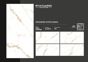 Azulejos de pared y suelo de porcelana pulida de gran formato de 24x48 pulgadas Lux Statuario Acabado brillante Grado superior 600x1200mm Azulejos de Statuario - Product Image 2