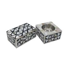 Brûleur à encens électrique en bois avec incrustation de nacre, plateau en nacre, boîte en résine Medkhan, brûleur Mabkhara, boîte en acrylique Mubkhar - Product Image 5