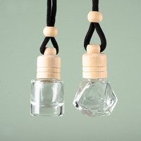 Flacon diffuseur de parfum pour voiture en verre carré avec bouchon à vis, vide, de luxe, 5 ml, 8 ml, 10 ml, avec impression sérigraphique, à suspendre