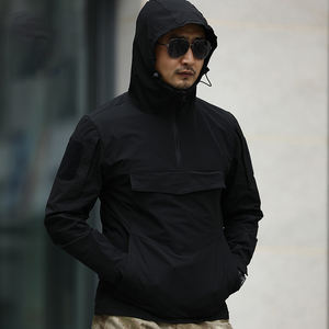 Personalizar colores estilo cremallera Sudadera con capucha chaqueta cortavientos Anorak chaquetas con capucha logotipos bordados tejido transpirable soporte XL - Product Image 3