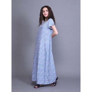 Peignoir de nuit 100 % coton pour femme, imprimé floral, poches latérales, fermeture à cordon, doux et respirant, taille XS pour un confort hivernal - Product Image 4