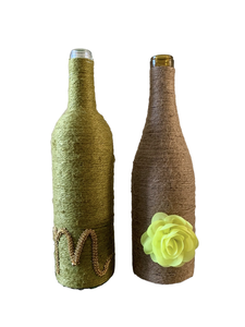 Broderie à la main Design Pattern Look Jute Bottle Elegant For Home Hotel Decor Use In Wholesale cheap price Jute Bottle - Product Image 2