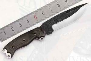 Cuchillo desollador de acero al carbono hecho a mano personalizado con mango de madera Pakka y Funda de cuero compatible con OEM - Product Image 2