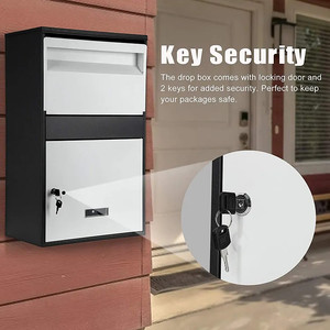 Venta al por mayor OEM ODM negro de acero inoxidable de metal al aire libre hogar buzón moderno diseño de montaje en pared colgante - Product Image 2