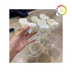 Taza de concha hecha a mano de Vietnam con Base de latón elegante estilo océano decoración del hogar MESA DE REGALO exhibición artesanía única - Product Image 4