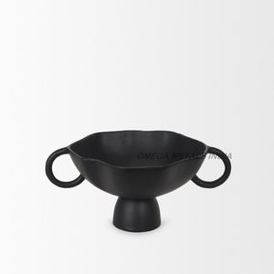 Cuenco decorativo de metal plateado con últimos diseños con forma artística arrugada, acento moderno único para comedor y exhibición - Product Image 6