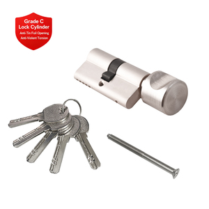 Serrure à double cylindre en laiton de qualité supérieure Wellone, longueur 64 mm, à pêne unique, anti-perçage, norme ANSI <span class=keywords><strong>2</strong></span>, chromé brillant - Product Image 1