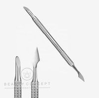 Outil professionnel double tête antidérapant en acier inoxydable pour éliminer les callosités, manucure et nail art, avec pousse-cuticules pour peaux mortes