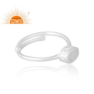 แหวนพลอย925รูปพระจันทร์สีรุ้งธรรมชาติสำหรับผู้หญิงเป็นของขวัญ - Product Image 4