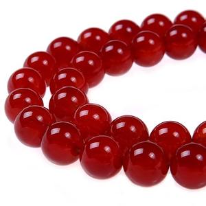 Perles rondes en zétyl rouge de 8 mm en vrac pour la fabrication de bijoux DIY, colliers, bracelets, boucles d'oreilles - Product Image 1