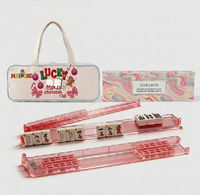 Étui de transport portable multifonctionnel en toile pour Mahjong et Poker, avec logo personnalisé, organisateur de jeux de société de voyage, support de tuiles pliable et compartiment à dés