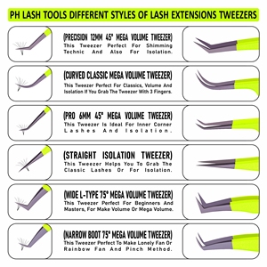 แหนบต่อขนตาชุด 6 ชิ้นปลายระเบิดทรายและเรืองแสงเคลือบด้วยฉลากส่วนตัวกรณีแม่เหล็ก - Product Image 6
