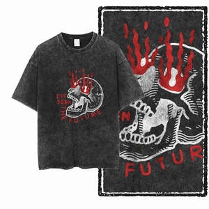 T-shirt ample en coton et jersey de bambou, style futuriste, design uni imprimé DTG et sérigraphie - Product Image 2