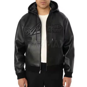 Nouveau Style adultes taille sweats à capuche en cuir vêtements de plein air sweats à capuche dernière conception bas prix hommes sweats à capuche en cuir 2025 - Product Image 1