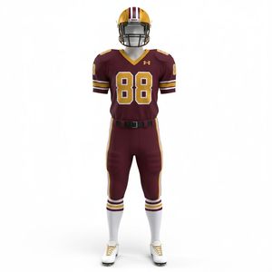 Ensemble de maillot et de pantalon de football américain à manches courtes respirant de haute qualité personnalisé avec uniforme d'équipe personnalisé - Product Image 4