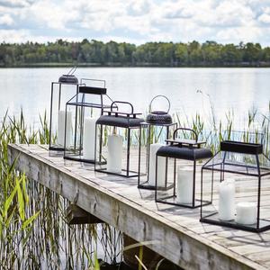 Soporte de pilar de vela duradero hecho a mano clásico de Metal y vidrio negro antiguo decoración del hogar bodas eventos de Navidad - Product Image 3