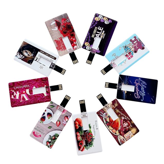 Attractive Price Customized Business Gift Logo Printing USB 2.0 Flash Drive 16GB 32GB High Quality Plastic Key Credit Card