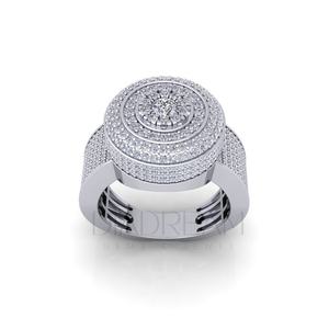 Bague Hip Hop élégante pour homme en argent sterling 925 avec moissanite et diamants glacés, clarté VVS améliorée, plaqué or, idéale pour un anniversaire - Product Image 1