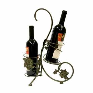 Porte-bouteille en fer élégant fait à la main avec un design antique, idéal pour la cuisine à domicile ou la table de mariage rustique - Product Image 4