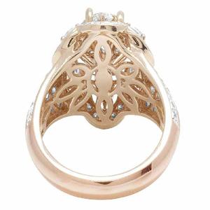 Hermoso diseño de flores Plata esterlina Chapado en oro rosa con anillo de diamante de moissanita redondo para regalo Mujer - Product Image 5