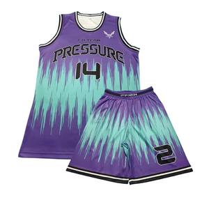 Maillot de basket-ball unisexe de haute qualité OEM Uniformes Set vêtements de sport imprimés numériquement en polyester grande taille vente en gros - Product Image 1