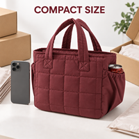 Sac fourre-tout personnalisé imprimé, sac à main matelassé doux avec poches latérales, réutilisable pour les courses quotidiennes et les voyages