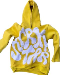 Écusson de LOGO personnalisé brodé en éponge française délavée brodée au soleil surdimensionnée en coton imprimé pull-over sweat-shirt - Product Image 4