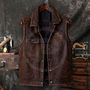 Hot Selling <b>Men</b> Clothing Leather <b>Vest</b> Unique Design Leather <b>Vest</b> New Fashion <b>Men</b> leather <b>Vest</b> - Product Image 3