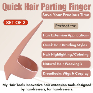 Customized Hair Extension tool Fingertip Parting Tools Adjustable Quick Braid Aid Finger Rings Selecting Tool for Hair Extension - Product Image 2